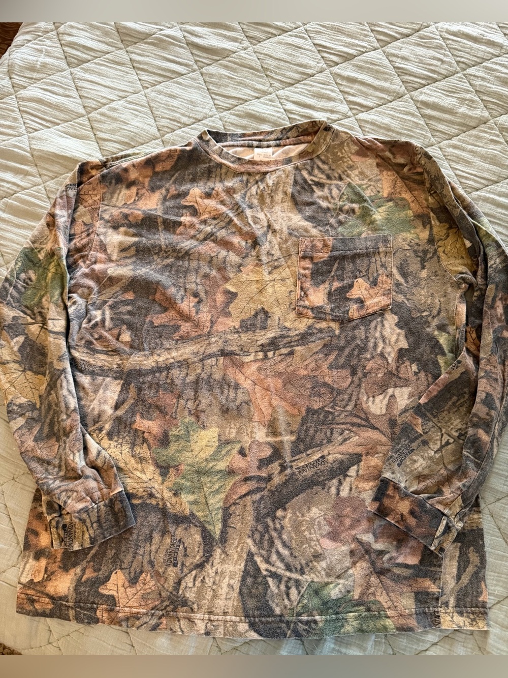Walls Camouflage Long-Sleeve Pocket Shirt - Brown/Green/Tan size S